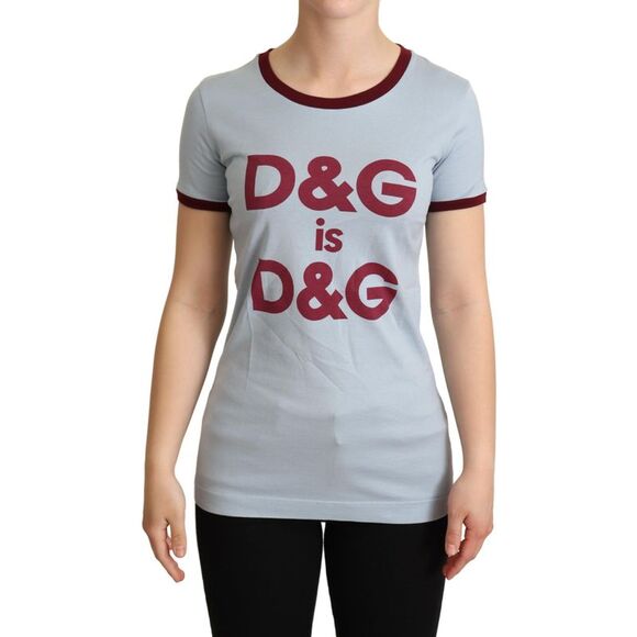 Dolce & Gabbana Blue Crewneck D&G Top Women's T-shirt
